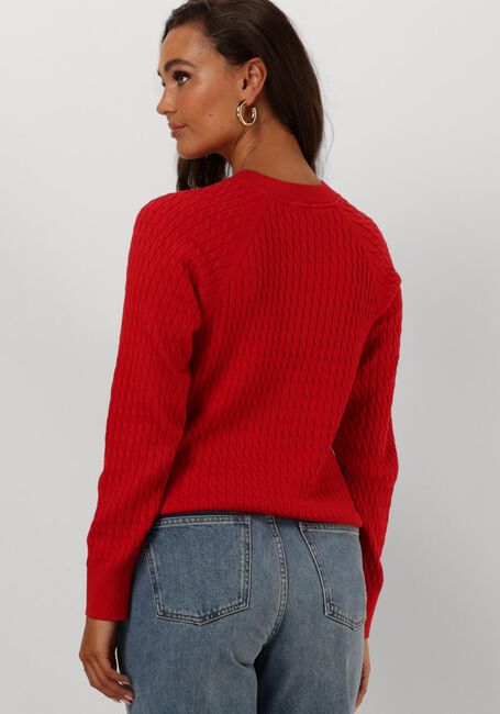 Rote TOMMY HILFIGER Pullover CO CABLE C-NK SWEATER - large