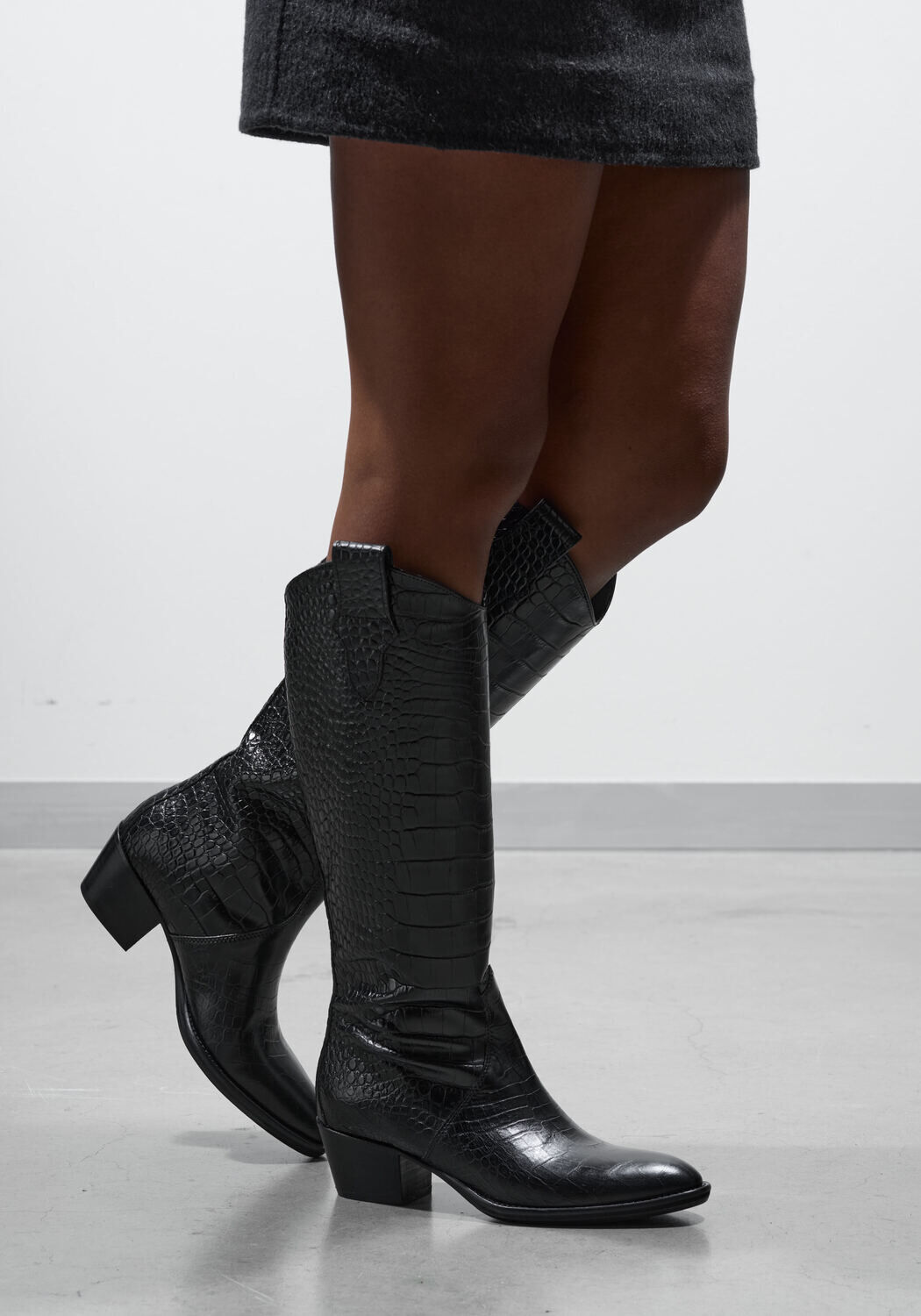 Schwarze STEFANO LAURAN Hohe Stiefel 702-08 - medium