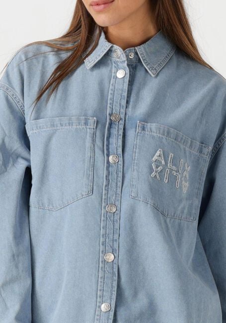 Blaue ALIX THE LABEL Blusen LADIES WOVEN CHAMBRAY PEPLUM DENIM BLOUSE - large