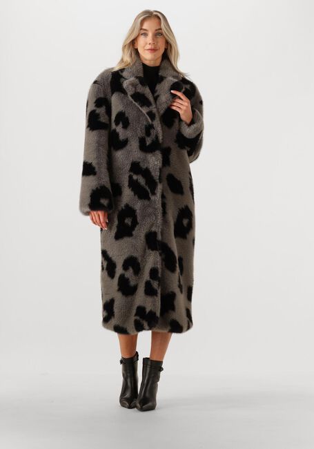 Graue SILVIAN HEACH Fake-Fur-Jack LONG FURR COAT LEMOS - large