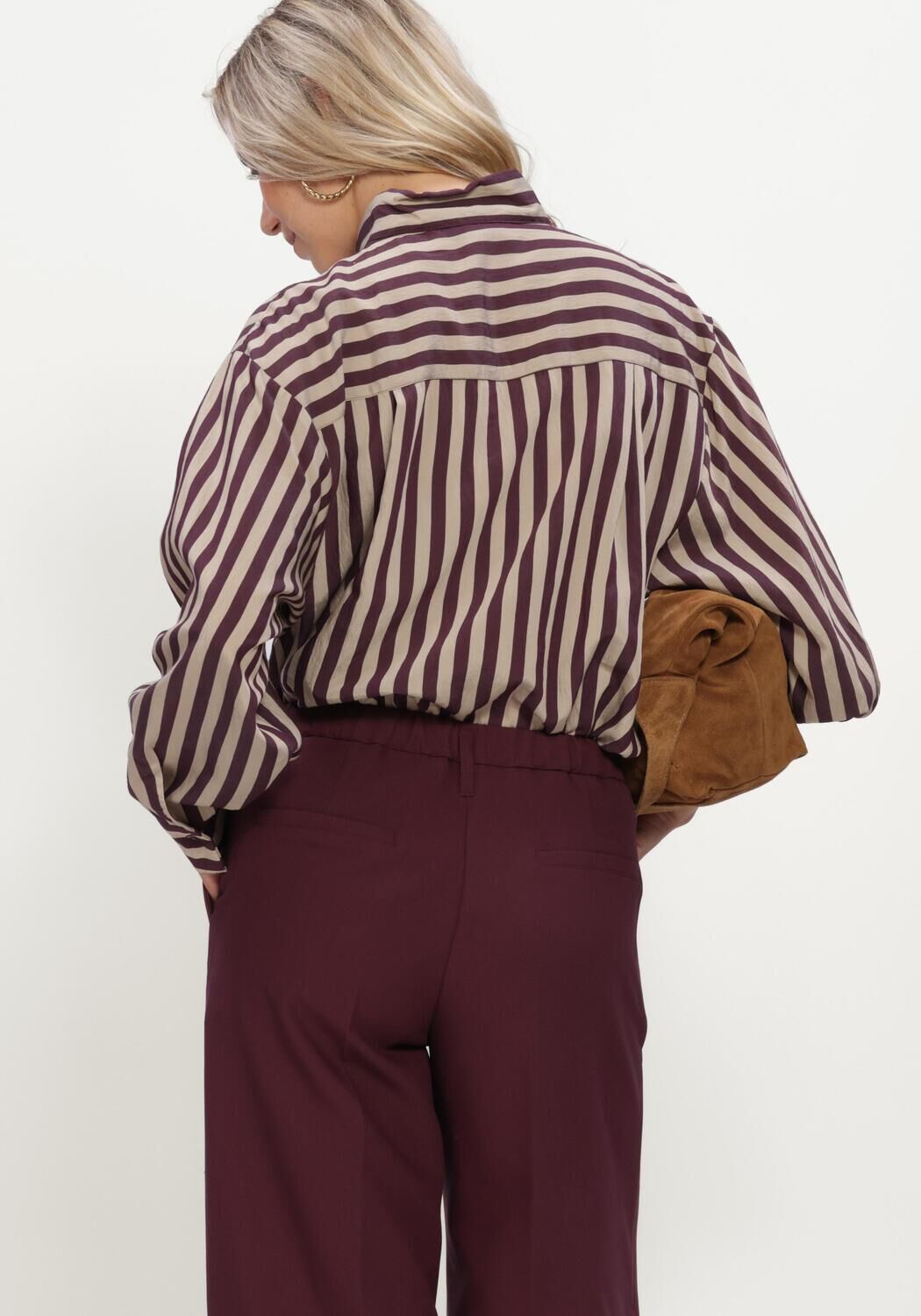 Bordeaux SUMMUM Blusen BLOUSE TWO TONE STRIPE - large