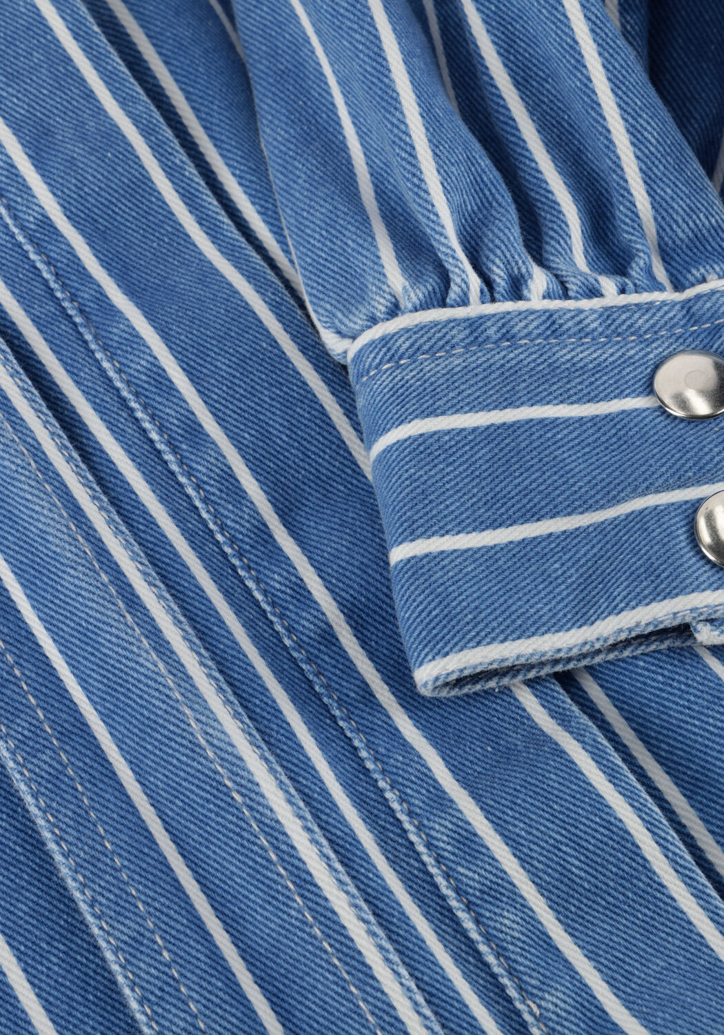 Blaue POM AMSTERDAM Blusen BLOUSE DENIM STRIPES BLUE - large