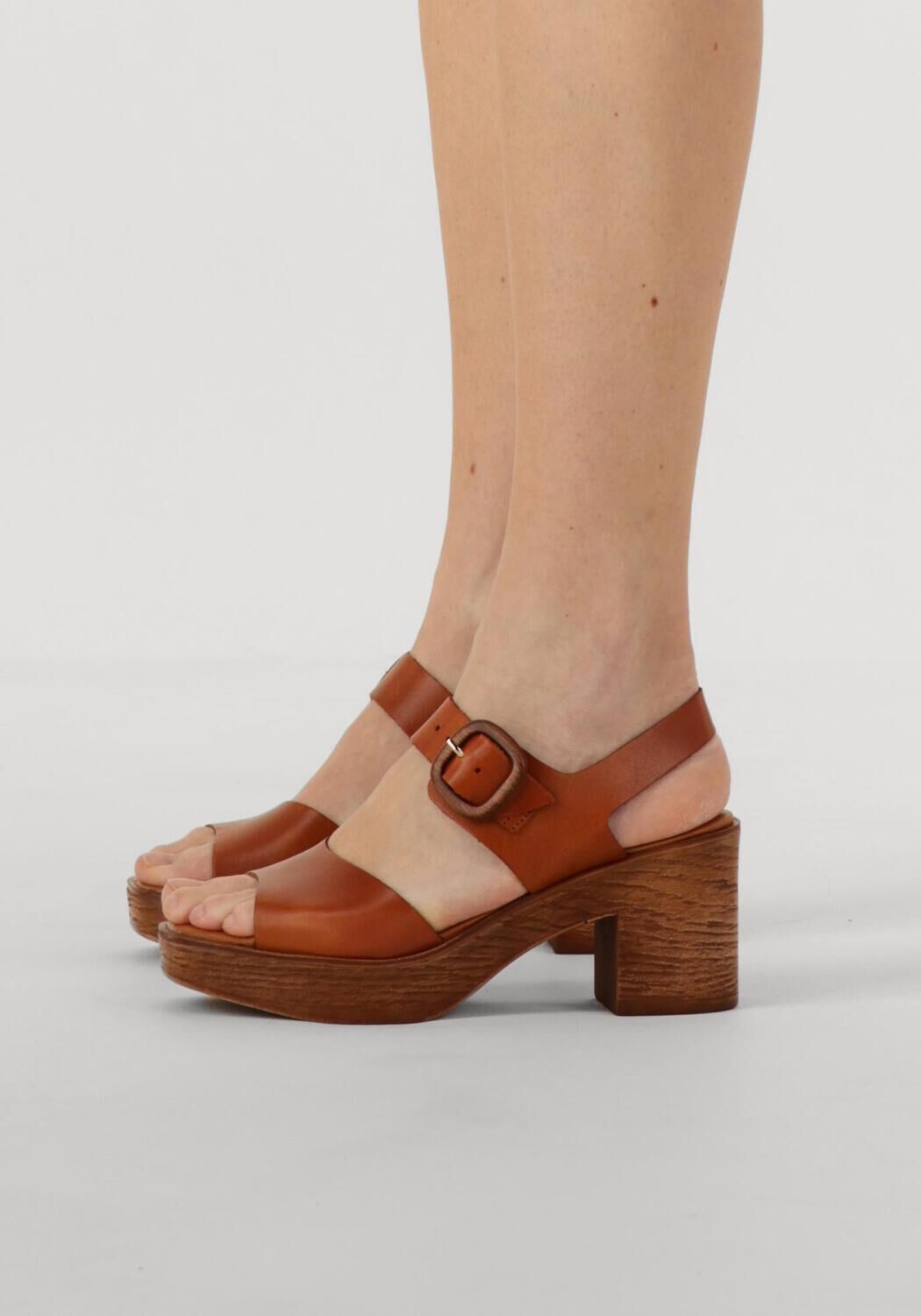 Cognacfarbene STEFANO LAURAN Sandaletten mit Absatz 930 - large