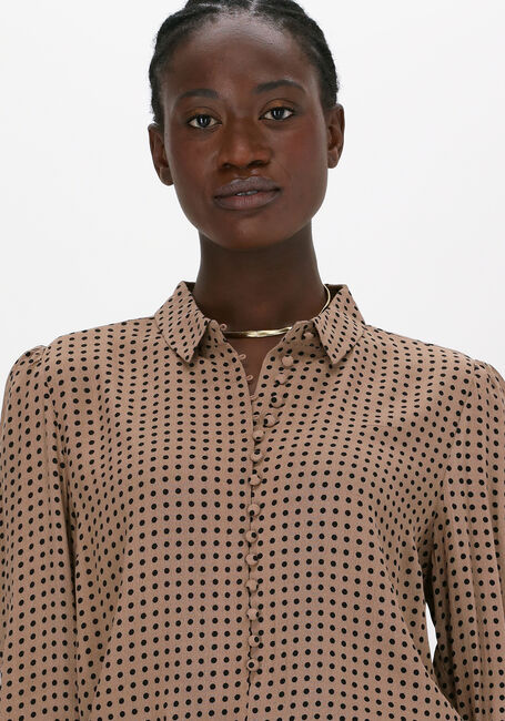 Camelfarbene MODSTRÖM Blusen LOHAN PRINT SHIRT - large