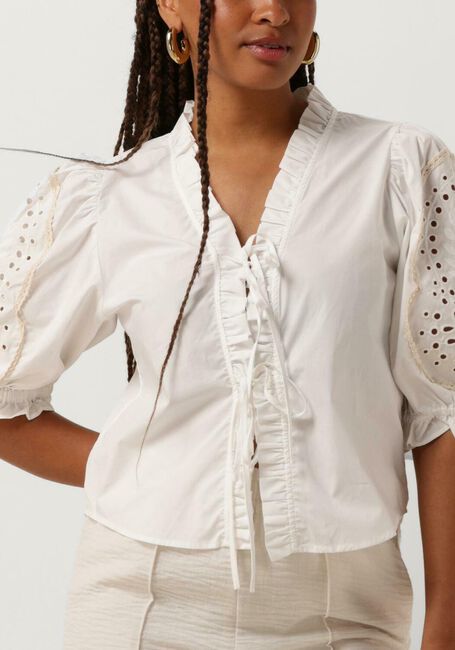 Weiße OBJECT Blusen OBJBRODERA S/S TOP - large