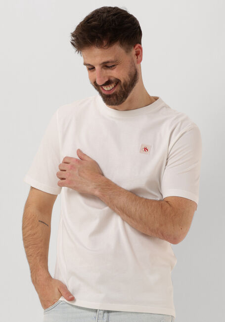 Weiße SCOTCH & SODA T-shirt ESSENTIAL LOGO BADGE T-SHIRT - large