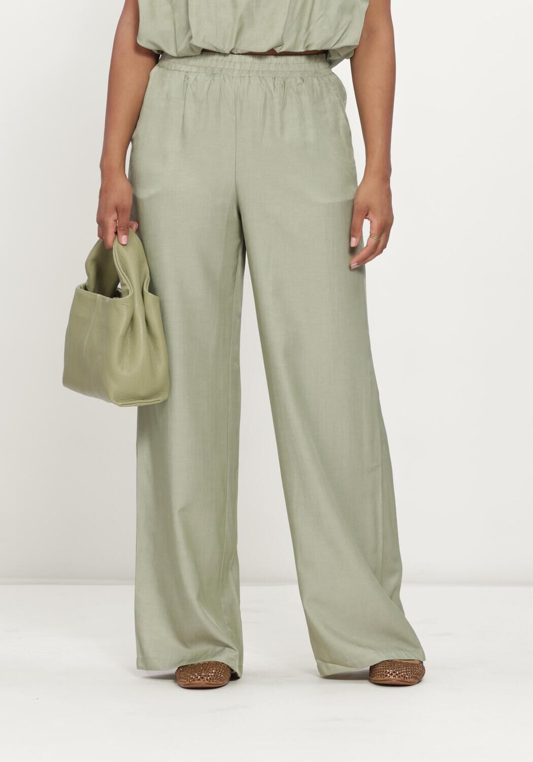 Minze REFINED DEPARTMENT Weite Hose LADIES WOVEN FLOWY WIDE LEG PANTS NOVA - large