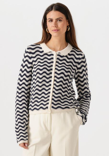 Blaue FABIENNE CHAPOT Strickjacke CARO CROCHET CARDIGAN LONG SLEEVE - large