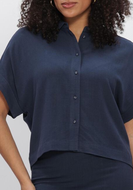 Dunkelblau SELECTED WOMEN Blusen SLFVIVA SS CROPPED SUN SHIRT - large