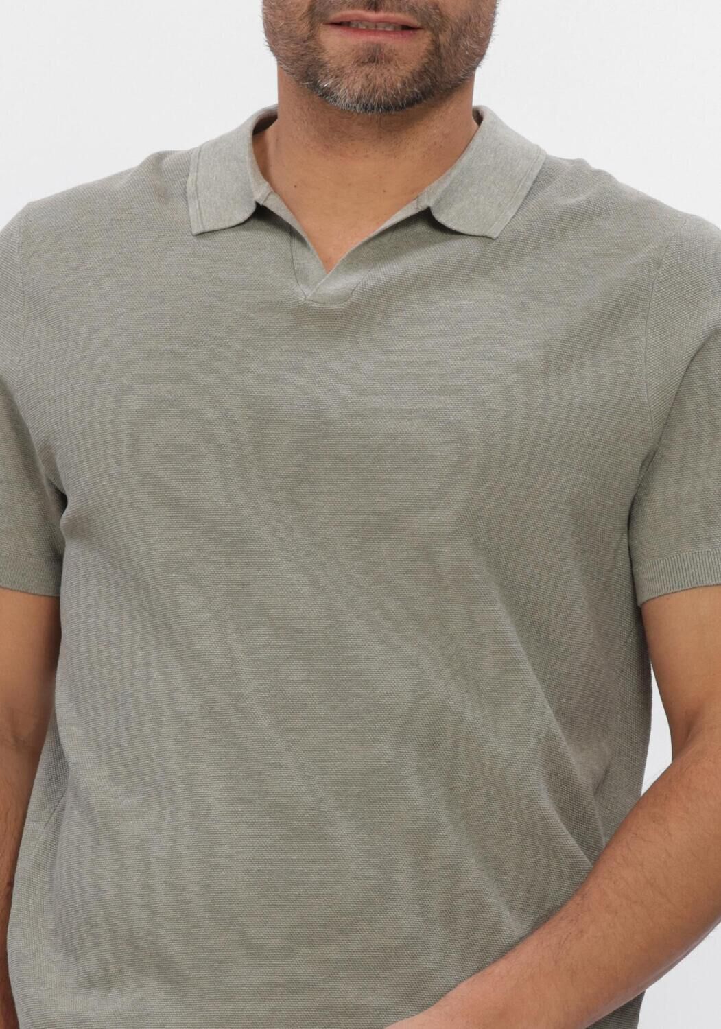 Gr&uuml;ne PROFUOMO Polo-Shirt POLO OPEN COLLAR LUXURY BASIC - large