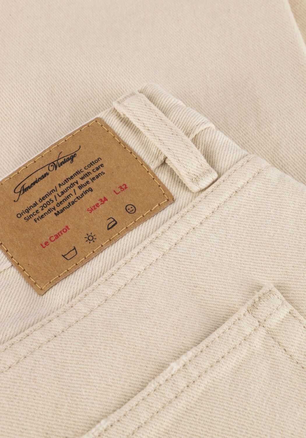 Ecru AMERICAN VINTAGE Slim fit jeans SNOPDOG - large