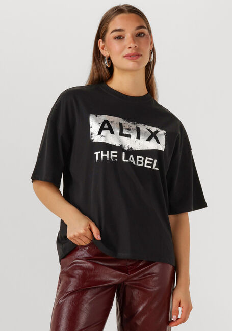 Schwarze ALIX THE LABEL T-shirt FOIL PRINT T-SHIRT - large