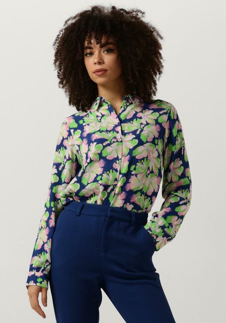 Blaue POM AMSTERDAM Blusen MILA LILIES BLUE BLOUSE - large