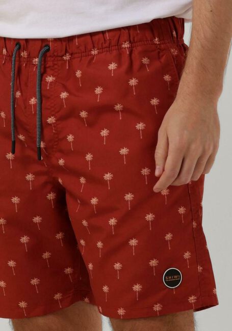 Rote SHIWI Badehosen MEN SWIMSHORT SCRATCHED SHIWI PALM - large