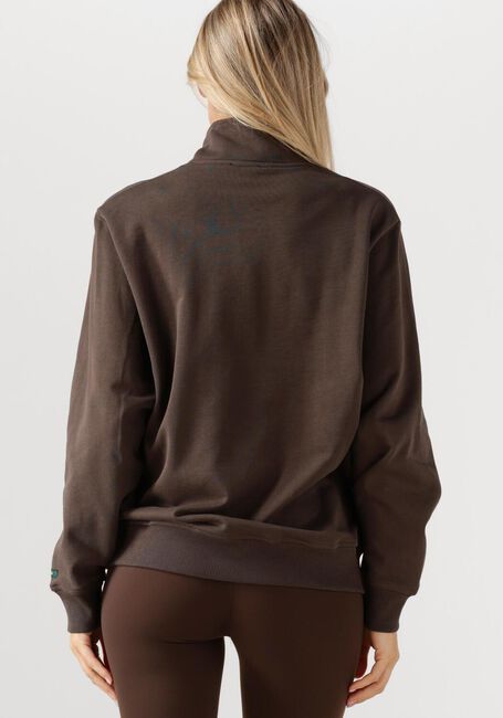 Braune MERCER AMSTERDAM Sweatshirt THE MERCER QUARTER ZIP CONTRAST - large