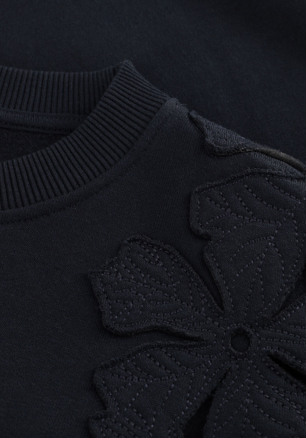Dunkelblau JANSEN AMSTERDAM Pullover GABY TRUI SW 156 LONG SLEEVE FLOWER DETAIL - large