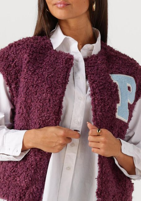 Bordeaux POM AMSTERDAM Gilet GILET - TEDDY BASEBALL PLUM - large