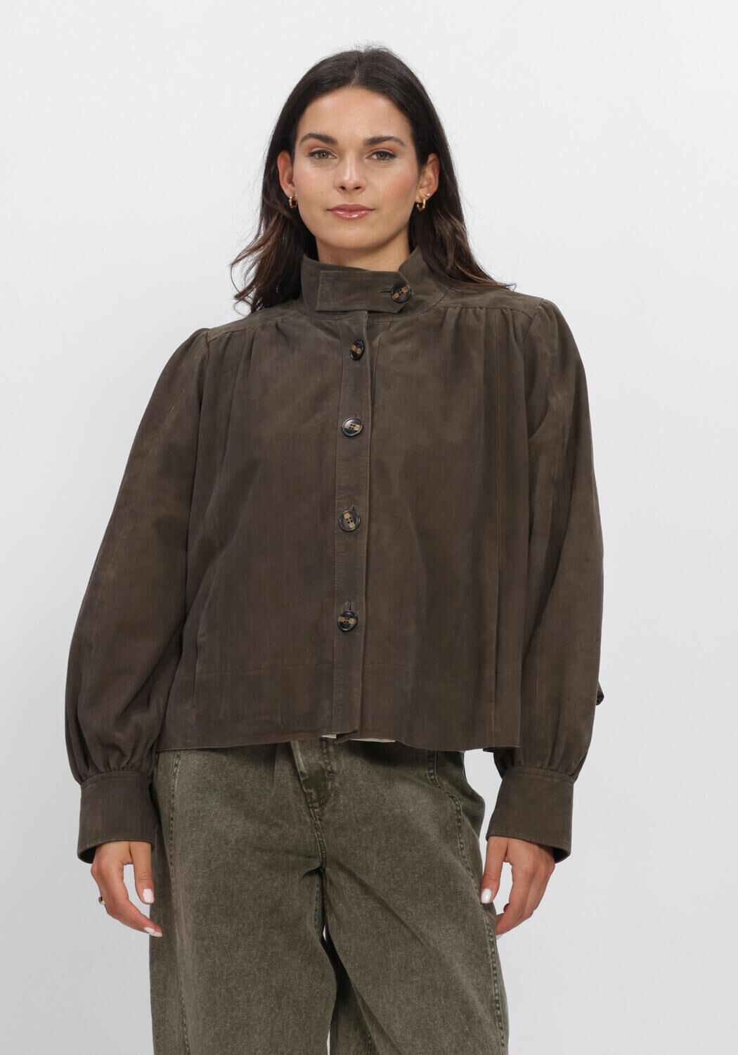 Schwarze SECOND FEMALE Jack ZONIE SUEDE JACKET - large