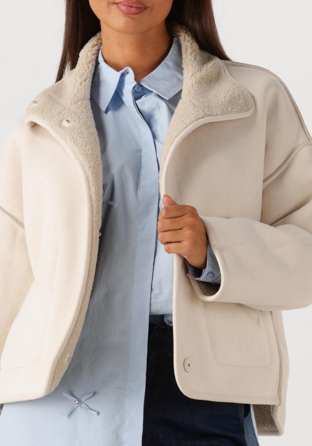 Beige KNIT-TED Teddy-Jacke JILL - large