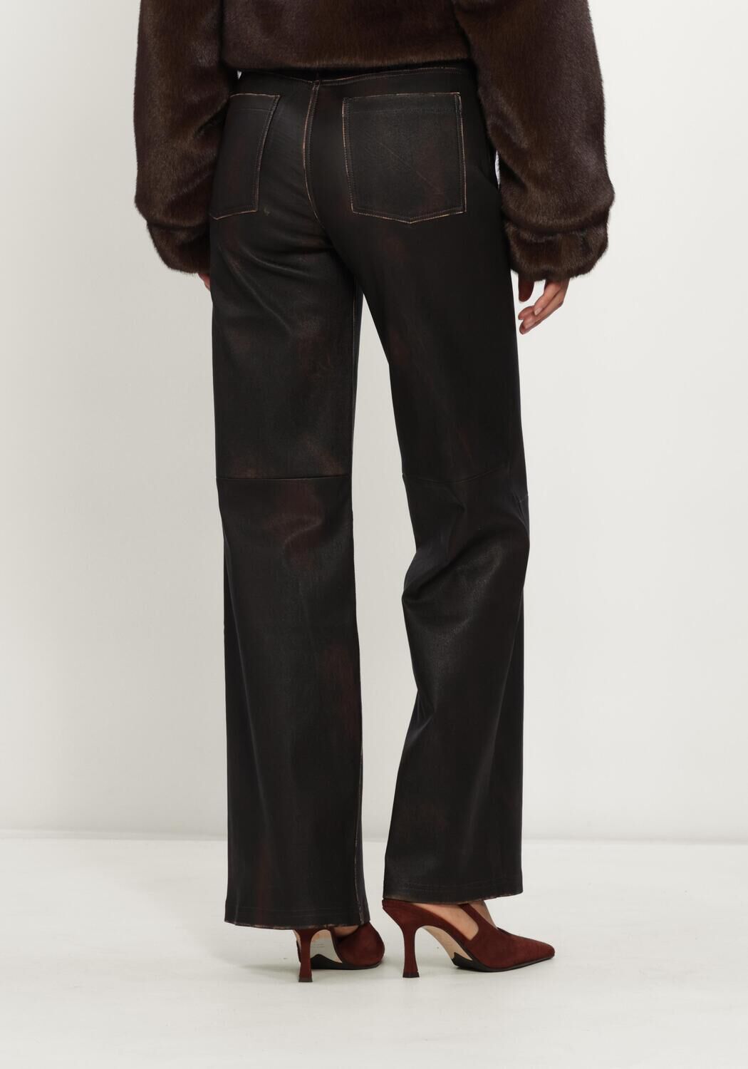 Braune STUDIO AR Hose RENITA VINTAGE STRETCH PLONGE - large