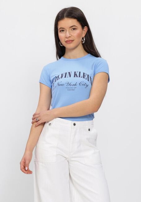 Blaue CALVIN KLEIN T-shirt SS GRAPHIC LOGO BABY TEE - large