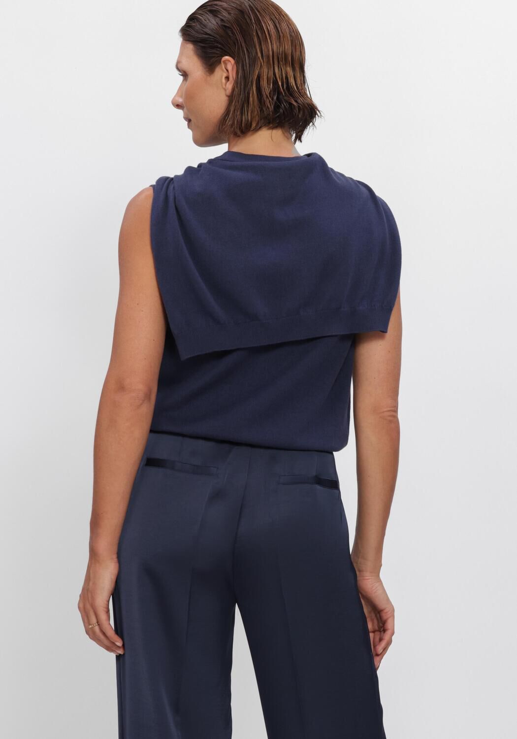 Dunkelblau DANTE6 Top FRAYA DOUBLE LAYERED SWEAT - large