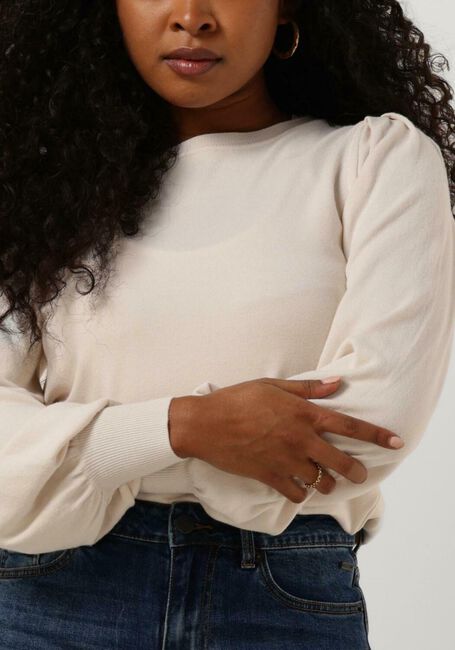 Ecru SUMMUM Pullover PUFFY SLEEVE SWEATER BASIC KNIT (7S550) - large