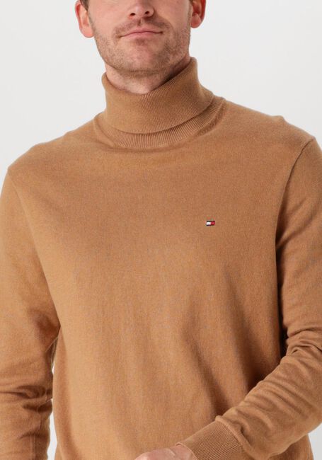 Camelfarbene TOMMY HILFIGER Rollkragenpullover PIMA ORG CTN CASHMERE ROLL NECK - large
