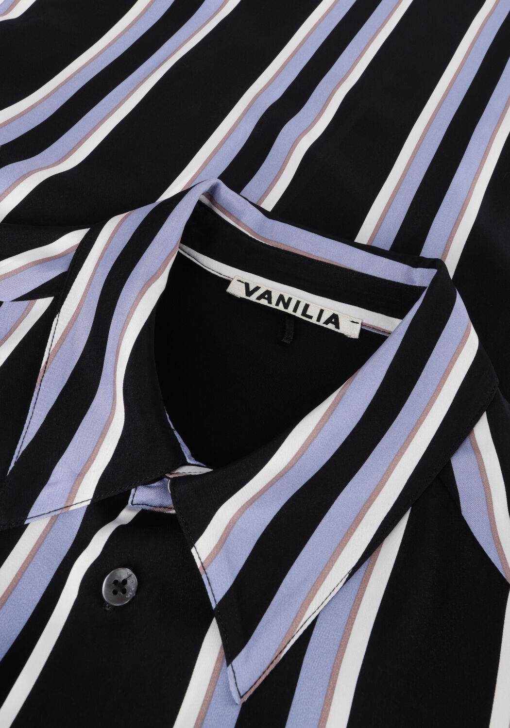 Schwarze VANILIA Blusen BLOUSE STRIPED FIT ADJUSTABLE - large