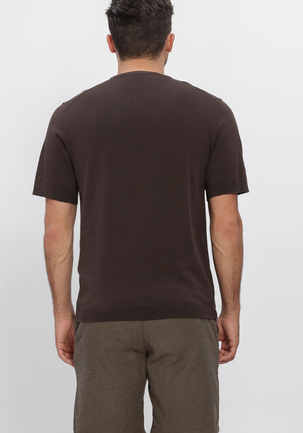 Braune SELECTED MEN Polos & T-Shirts SLHTORINO SS KNIT CREW NECK  NOOS - large