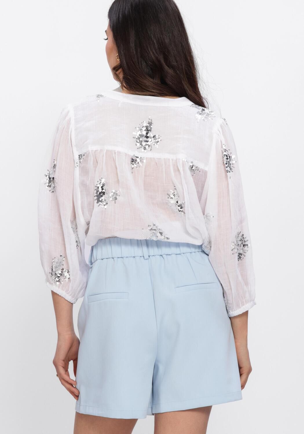 Wei&szlig;e NUKUS Blusen LYNN BLOUSE PAILLET - large