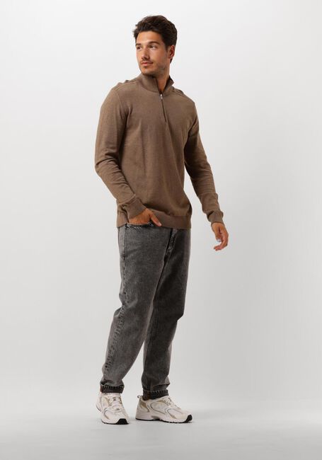 Braune SELECTED HOMME Pullover SLHBERG HALF ZIP CARDIGAN NOOS - large