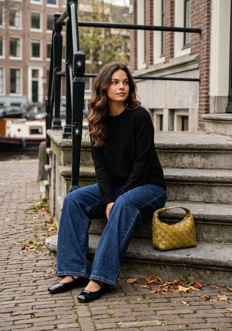 Schwarze OBJECT Pullover OBJREYNARD O-NECK PULLOVER - large