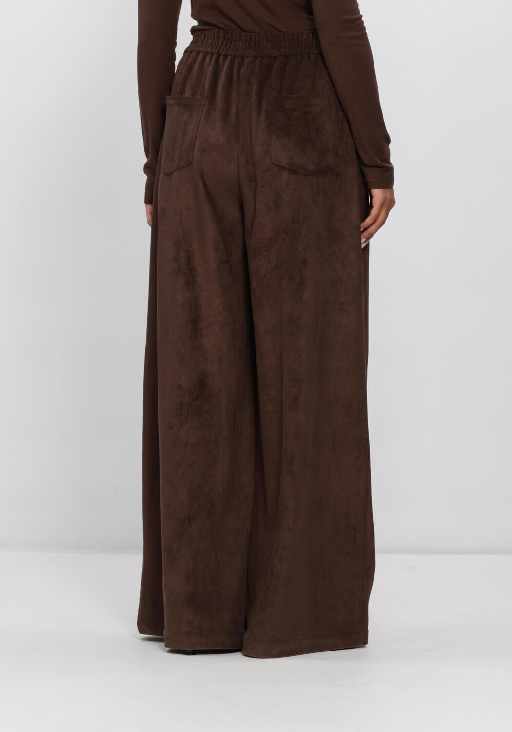 Braune NUKUS Weite Hose BERTIE PANTS SUEDE - large