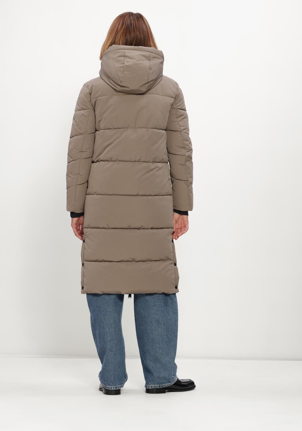 Taupe WITHBLACK Wattierte Jack WBLGLORIAN LONG PUFFER COAT - large