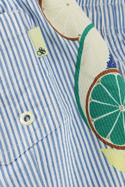 Blaue SCOTCH & SODA Badehosen MID LENGHT PLACED PRINT SEERSUCKER SWIM SHORTS - large