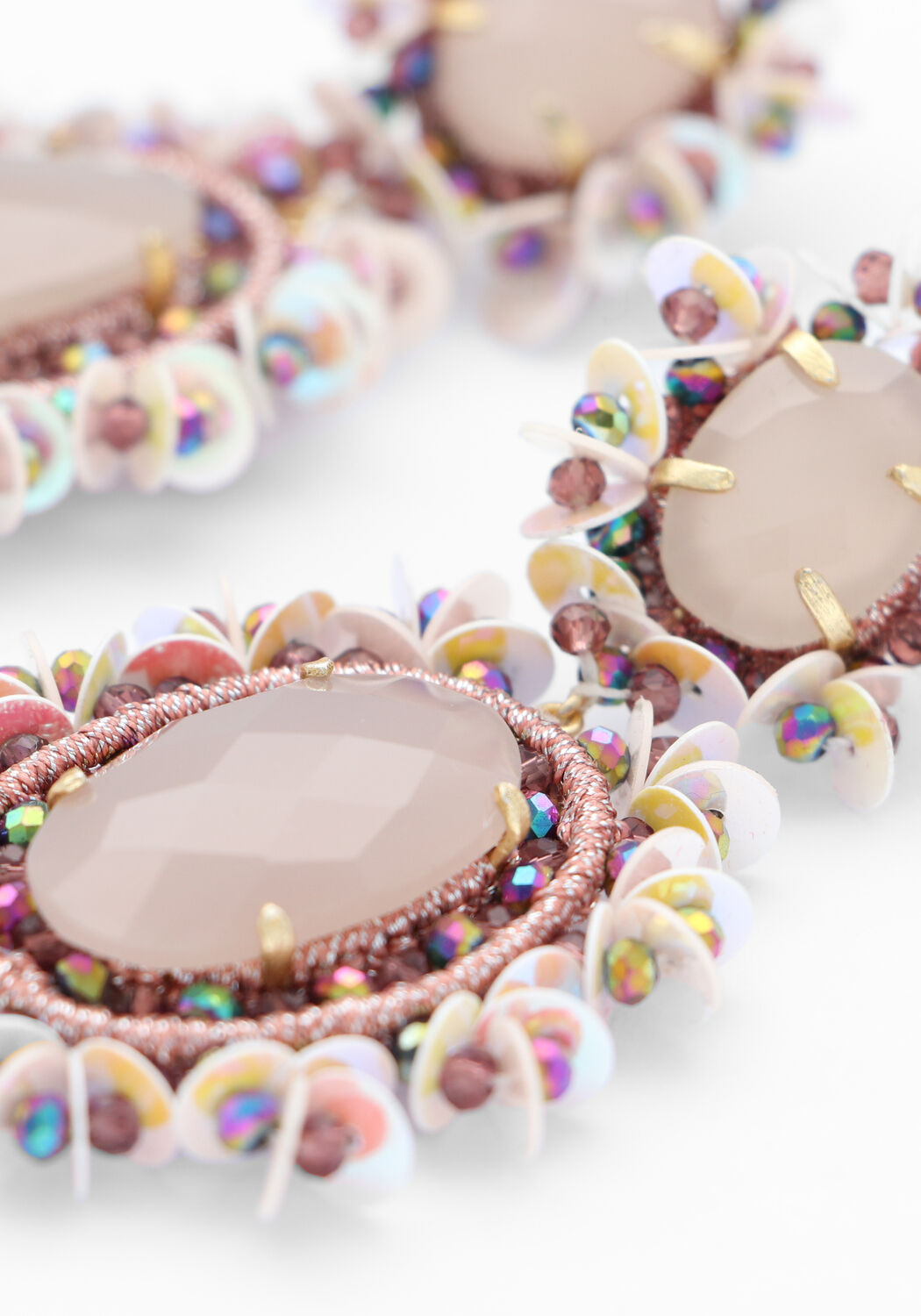 Rosane LOTT. GIOIELLI Ohrringe PENDANT EARRING DOUBLE W/ SEQUINS L - large