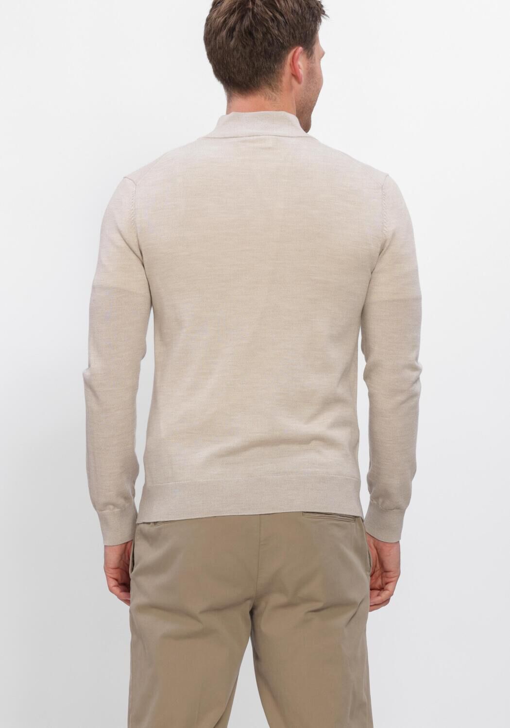Beige PROFUOMO Pullover PULLOVER HALF ZIP EXTRAFINE MERINO - large