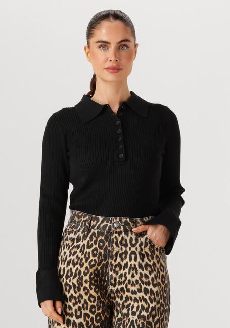 Schwarze CO'COUTURE Pullover BONNY POLO LONG SLEEVE - large