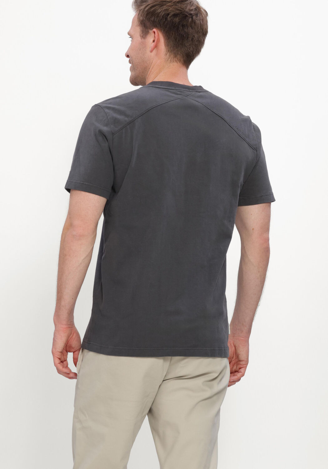 Anthrazit CAST IRON T-shirt SHORT SLEEVE R-NECK REGULAR FIT PEACHED JERSEY - large