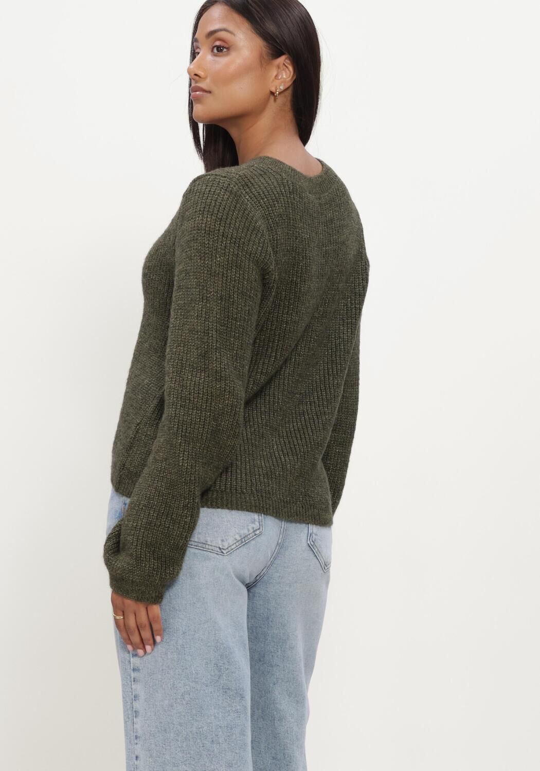 Dunkelgr&uuml;n MODSTR&Ouml;M Pullover CRISMD CARDIGAN - large