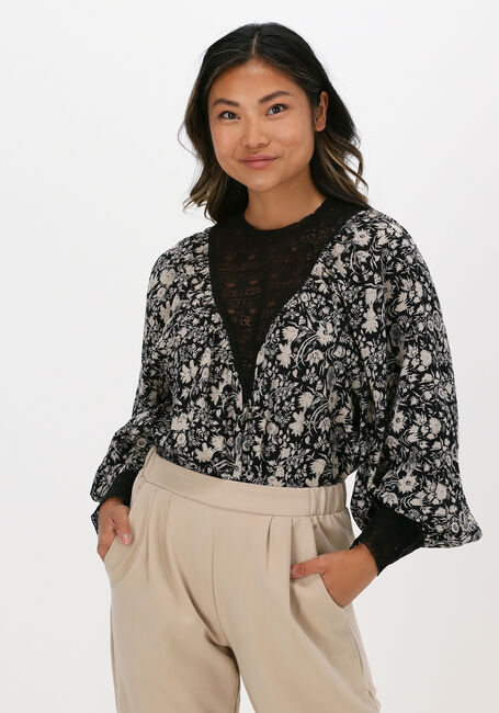 Schwarze ANTIK BATIK Blusen AMEL TEE - large