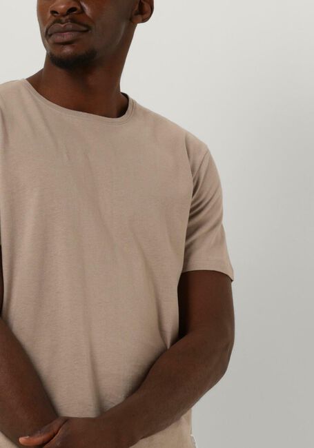 Beige SELECTED HOMME T-shirt SLHPAN LINEN SS O-NECK - large