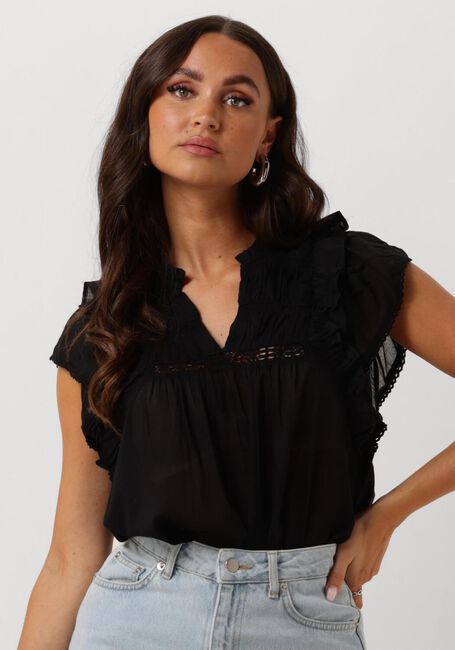 Schwarze NEO NOIR Blusen JAYLA S VOILE TOP - large
