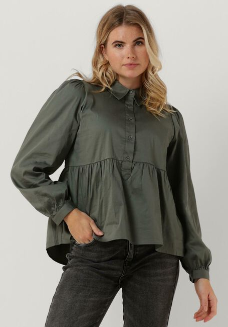 Grüne LEVETE ROOM Bluse LR-ISLA SOLID 64 SHIRT - large