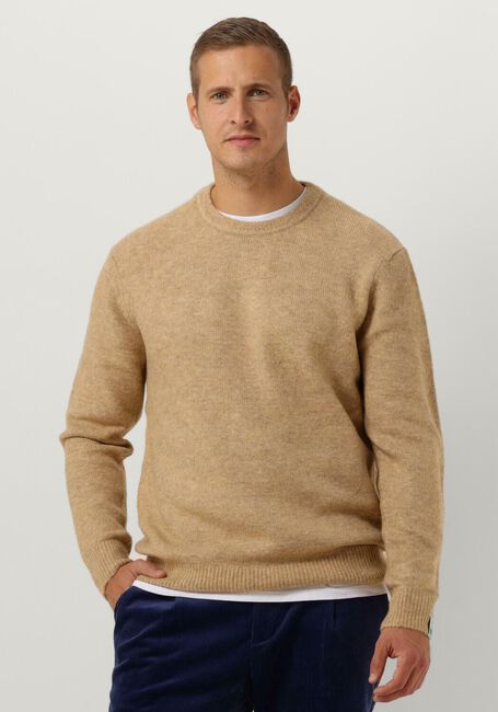 Camelfarbene SCOTCH & SODA Pullover REGULAR FIT SOFTY-KNIT MELANGE PULL - large
