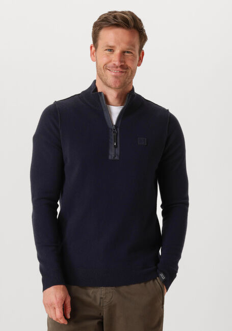 Blaue BUTCHER OF BLUE Pullover CLIFDEN HALFZIP - large
