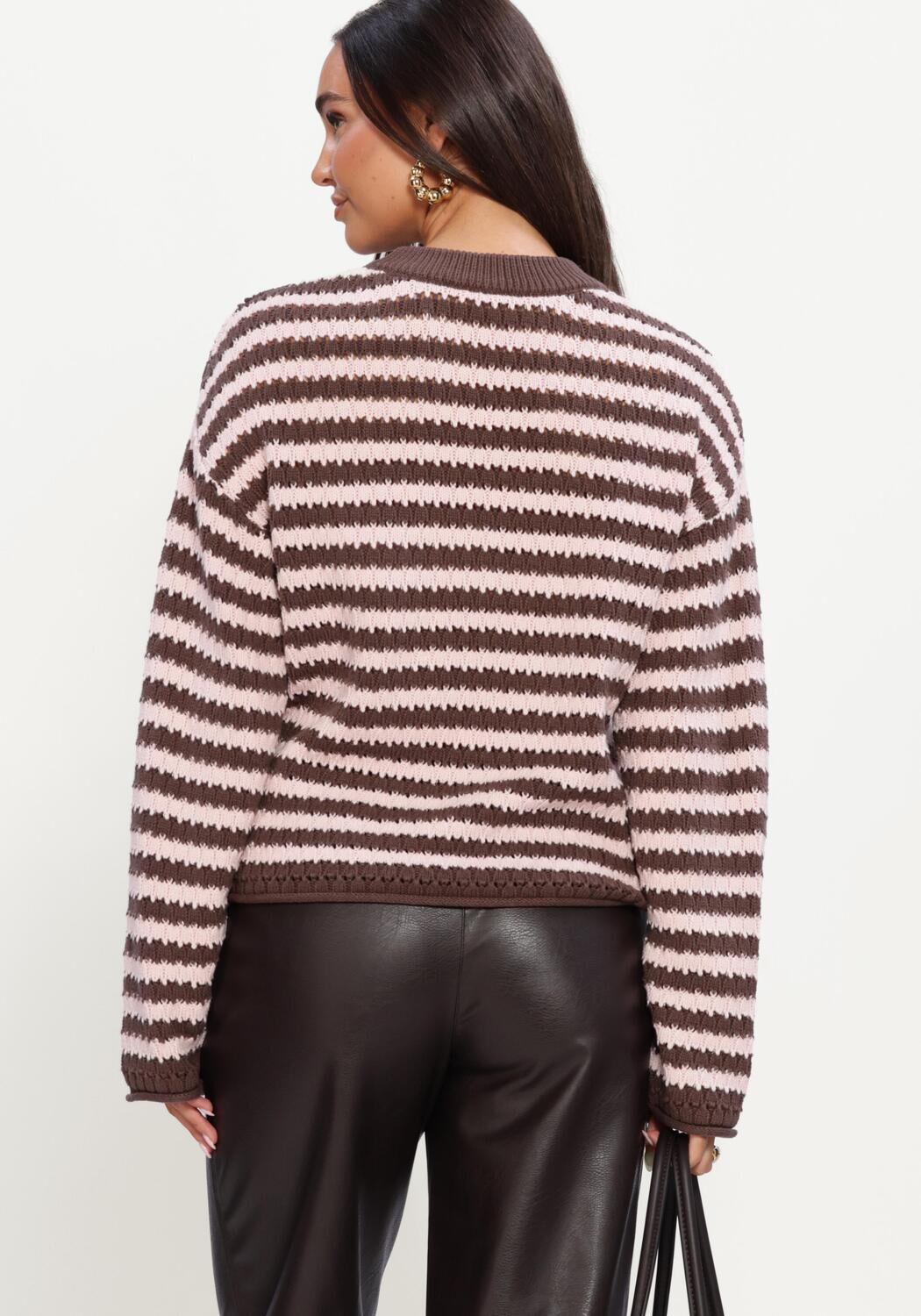 Braune Y.A.S. Pullover YASPORTA LS KNIT PULLOVER S - large