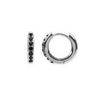 Silberne ATLITW STUDIO Ohrringe BLISS EARRINGS CREOLE BLACK ON - medium