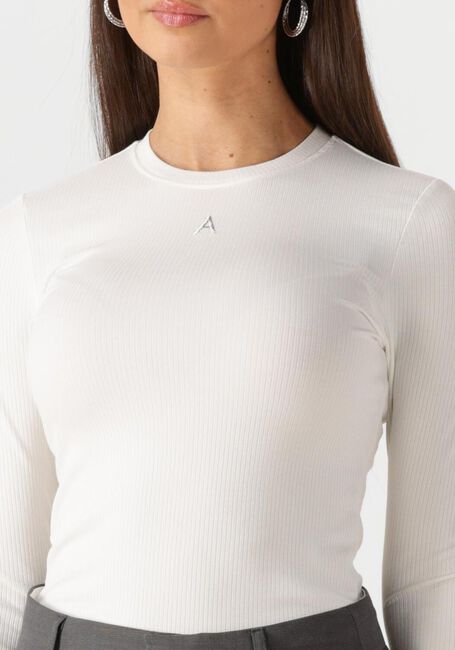 Weiße ALIX THE LABEL Top LADIES KNITTED MODAL LONGSLEEVE TOP - large